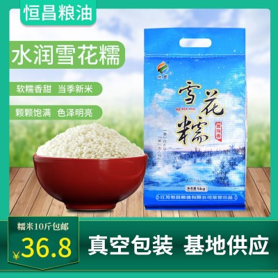 水润恒昌粮油厂家供应 圆糯香 雪花糯 包粽子袋装5kg 10斤装糯米